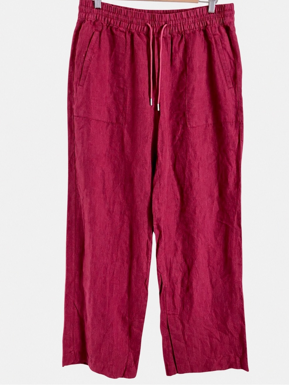 Athleta Retreat Linen Wide Leg Pant Raspberry Pink Dopamine Feminine NWOT - Picture 2 of 11